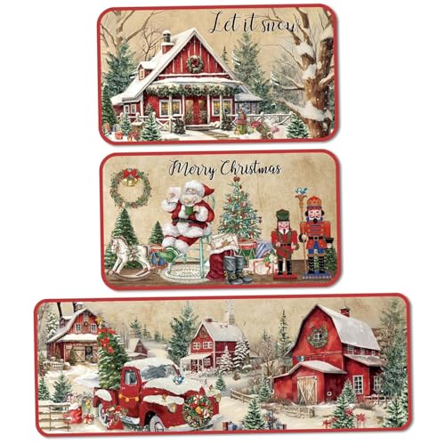 Tapis de cuisine de Noël Père Noël lavable et antidérapant - 2