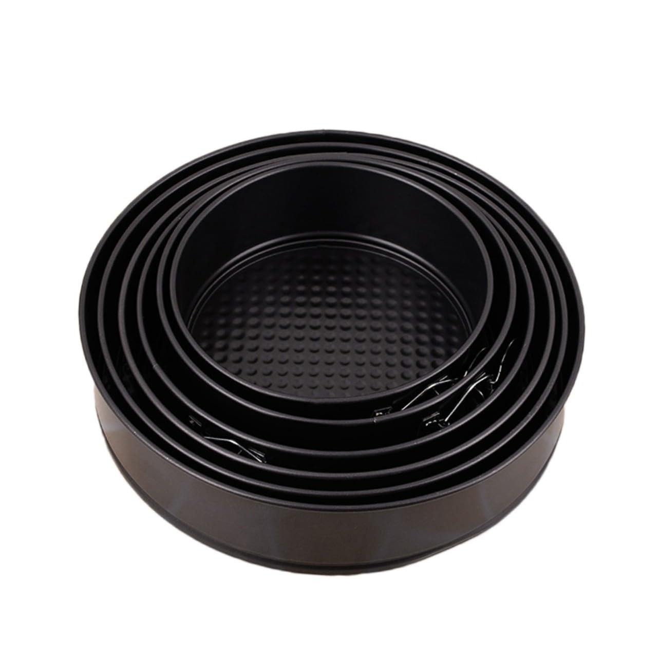 6 Piezas Moldes Redondos para Pasteles con Desmontable Acero al Antiadherente Molde para Hornear Reutilizable para Fiestas y Bodas Color Negro