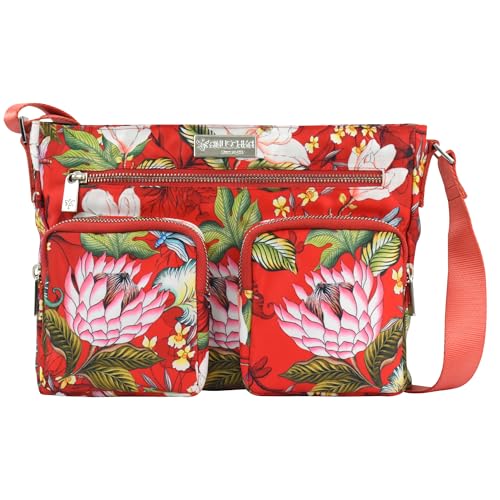 Anuschka Wanderlust Luxe Fabric Collection Women's Vegan RFID Blocking Crossbody Bag