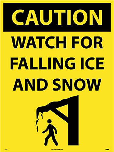 Signalisation C749F chute de glace et neige pour éviter les accidents de toiture 81x61