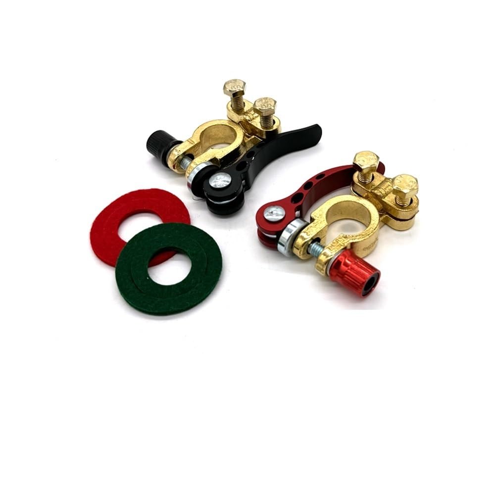 1 paio di morsetti for terminali della batteria for autoveicoli in ottone, connettori a sgancio rapido for auto, roulotte, barche e motociclette.