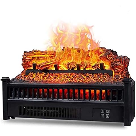 Eternal Flame Electric Fireplace Logs Heater, Electric Fireplace Insert Log Quartz Realistic Ember Bed Fan Heater with Infrared Remote Controller,Black Cover