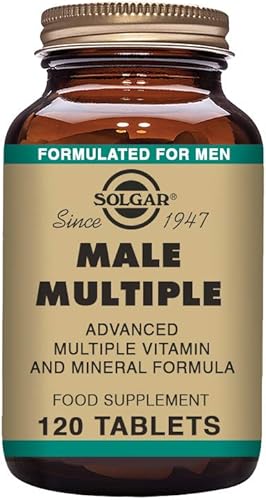 Solgar Multiple masculino, 120 tabletas - Fórmula multivitamínica, mineral y herbal para hombres - Fitonutrientes avanzados - Vegano, sin gluten,