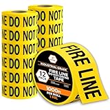 Xpose Safety Yellow Fire Line Do Not Cross Tape – (12 Rolls) – 3' x 1000' High-Visibility Barricade Tape for Construction Sites, Hazards, Crime Scenes