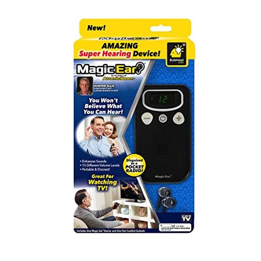 Official As Seen On TV Atomic Beam Magic Ear Personal Sound Booster by BulbHead, Portable Hearing Amplifier Enhances Vocals, Cancels Out Background Noise (1 Pack)