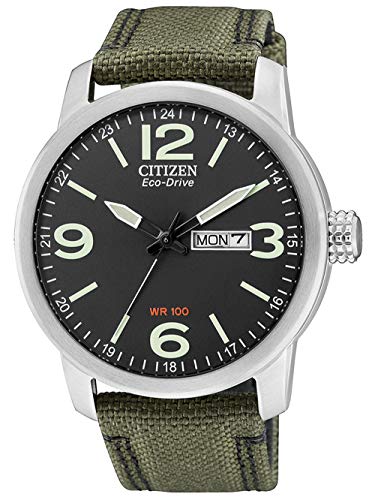 Citizen Herren Analog Quarz Uhr mit Nylon Armband BM8470-11EE