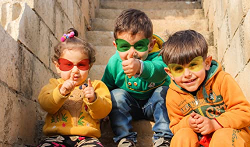 FEISEDY 2 Pack Kid's Rimless Butterfly Shaped Sunglasses Girls and Boys One Piece Transparent Trendy Cute Glasses B4070-F23