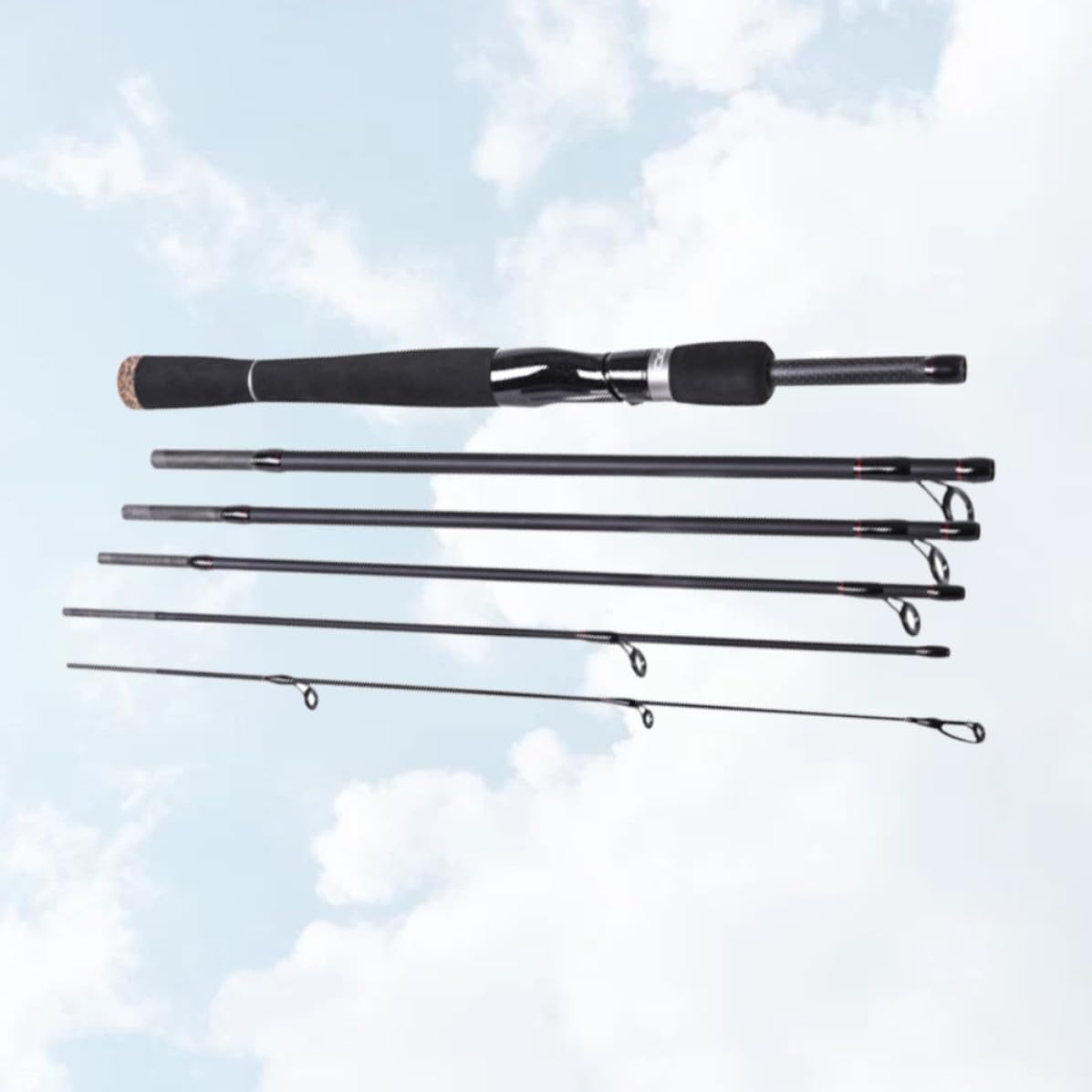 Canna da Pesca da Spinning in Carbonio 2,1m, 6 Sezioni