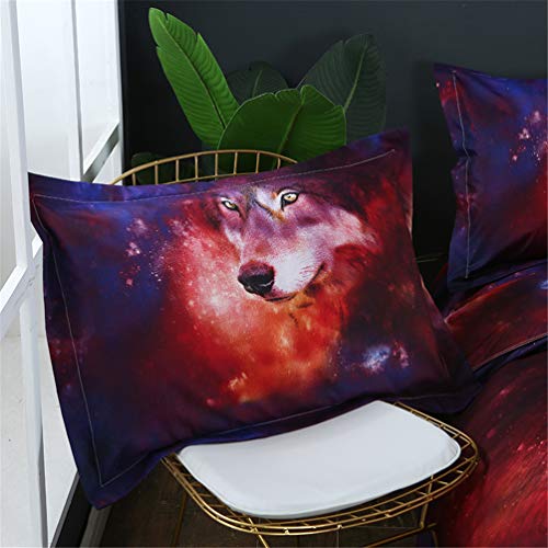 Homebed Wolf Bedding Set Full Size 3D Animal Print For Kids Boys Teens Duvet Cover Set 3 Pieces #TOP3