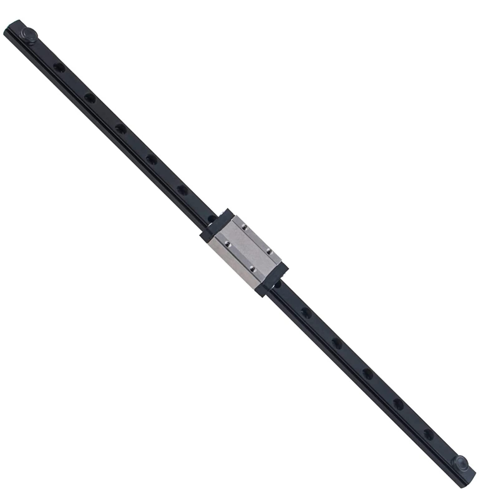 MGN12H guía lineal de 500 mm, 1 pieza negro rejilla deslizante lineal con 1 pieza MGN12H bloque de carro bolas de acero bloques de límite para impresora 3D CNC XYZ DIY máquina de grabado