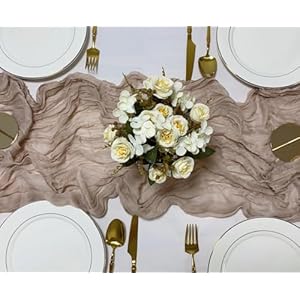 2 pack light brown easter cheesecloth table runner 35×120 inches cheese cloth boho gauze rustic sheer nude table runner for wedding bridal baby shower decoration party table centerpiece decor  urban country home decor