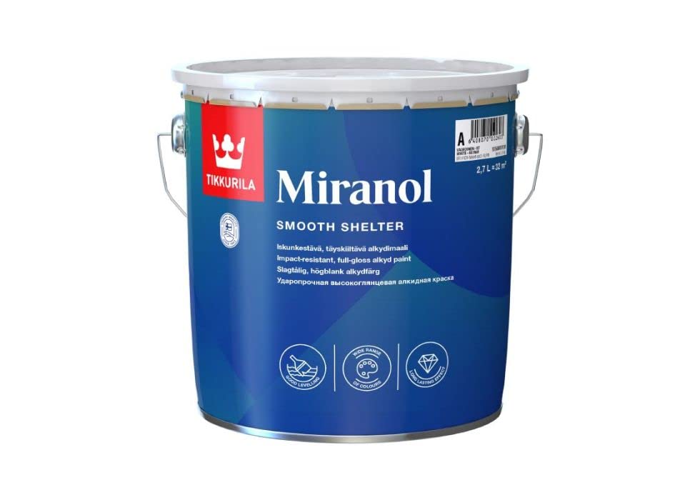 TIKKURILA Miranol - Ultra High Gloss Paint For Wood & Metal (For Doors, Windows & Furniture) - 3 Litres