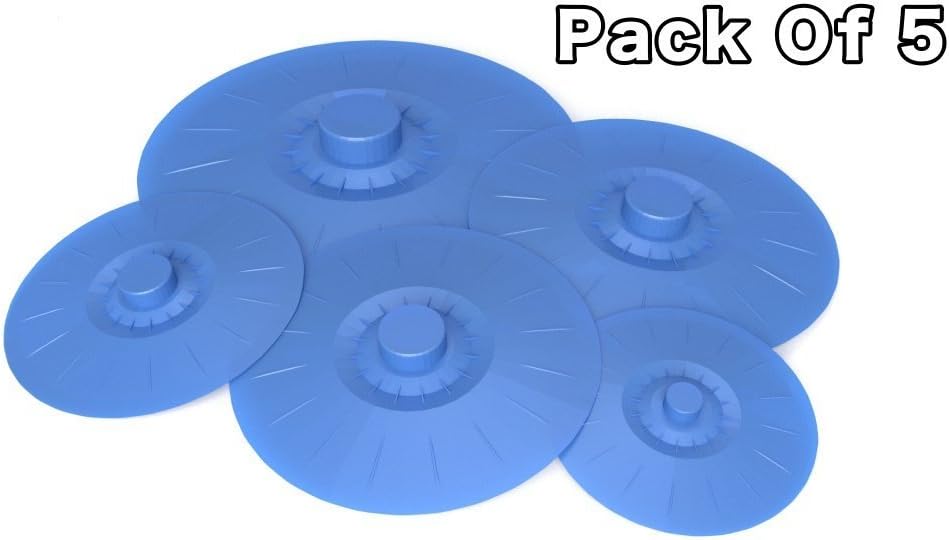 Silicone Suction Lids Food Covers | Airtight Seal - Easy To Apply And Remove | Perfect Match For Various Sizes Of Cups/Bowls/Pans/Containers & Microwave Cover! | Reusable | By iBetterhomes