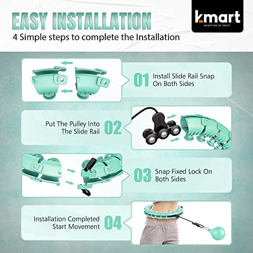 image for K-MART Smart Hula Ring Hoops, Weighted Hula Circle 24 Detachable Fitne