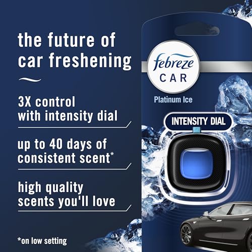 Febreze Car Air Freshener Vent Clip Platinum Ice Scent, .07 oz. Car Vent Clip, Pack of 4 - Image 3