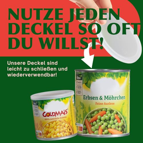 AIKANJA Home | Dosendeckel/Konservendeckel - Set 12 Stück, Deckel in vier Grössen Universaldeckel aus transparenten Kunststoff für Lebensmittel | auch für Katzenfutter/Hundefutter 400g / 800g