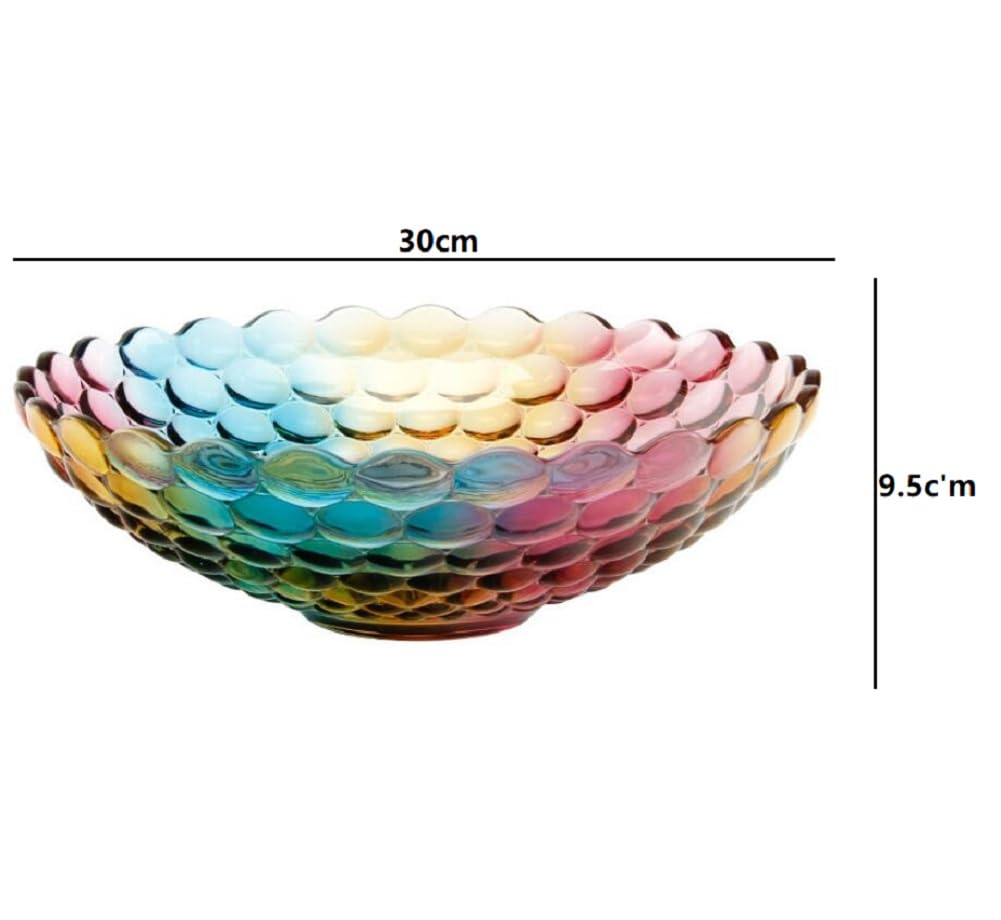 Obstschale Stilvoll Gestalteter Obstkorb Kristallglas Fruit Bowl, Super Durable Obstschalen Dekoschale, 30Cm,B