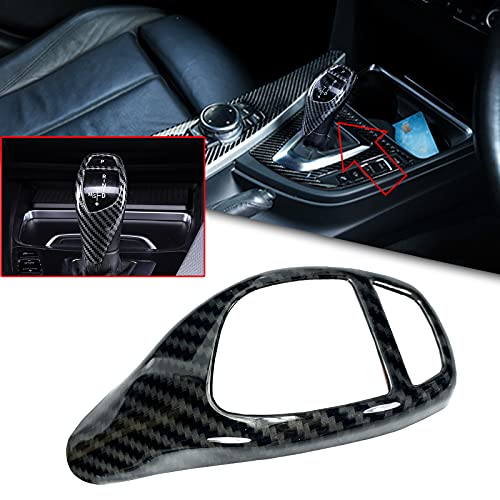 Xotic Tech Gear Shift Knob Interior Cover Trim Accessories Carbon Fiber Pattern Compatible with BMW F20 F21 F22 F23 F30 F32 F33 F34 F35 F36 F06 F12 F13 F25 F26 F15 F16 I8 X3 X4 X5 X6(Sports Style)