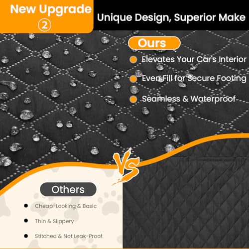 Image of KYG Car Seat Cover, 5-in-1 Waterproof Dog Hammock for Cars 135cmx148cm | breathable visual window reduces anxiety, storage pocket, 4-step quick install, machine washable hammock /cover /boot /picnic