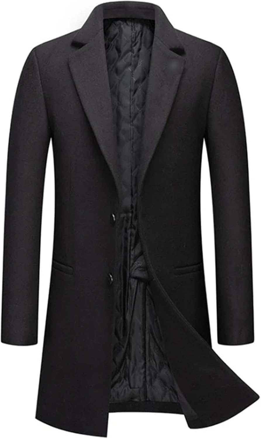 Men Wool Blends Trench Coats Winter Men's Woolen Jacket Casual Long Overcoat Men Thick Turn-Down Collar Outwear