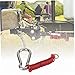 Zip Safety Rope Trailer Breakaway Cable Anti-Drop Car Retractable Spring Hook Strip Red Hardware.