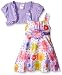 Youngland Girls' Daisy Printed Shantung A-Line Special Occasion Dress