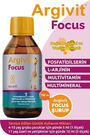 Argivit Focus Şurup 150 ml 2'li Paket - Portakal ve Vanilya Aromalı