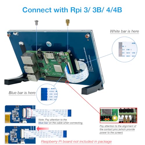 Image of Hosyond 7 Inch Touchscreen IPS DSI Display Compatible with Raspberry Pi 5 /4 /3, 800x480 Pixel Capacitive Screen MIPI Driver-Free Interface