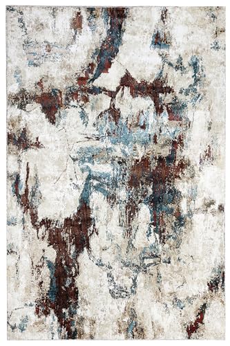 Image of Super Soft Art Collection Abstract Modern Classical Design Carpets Highest Density Silk Carpets for Home Living Room Bedroom /Hall (4x6 feet (120 x 180 cm) Multicolor2)