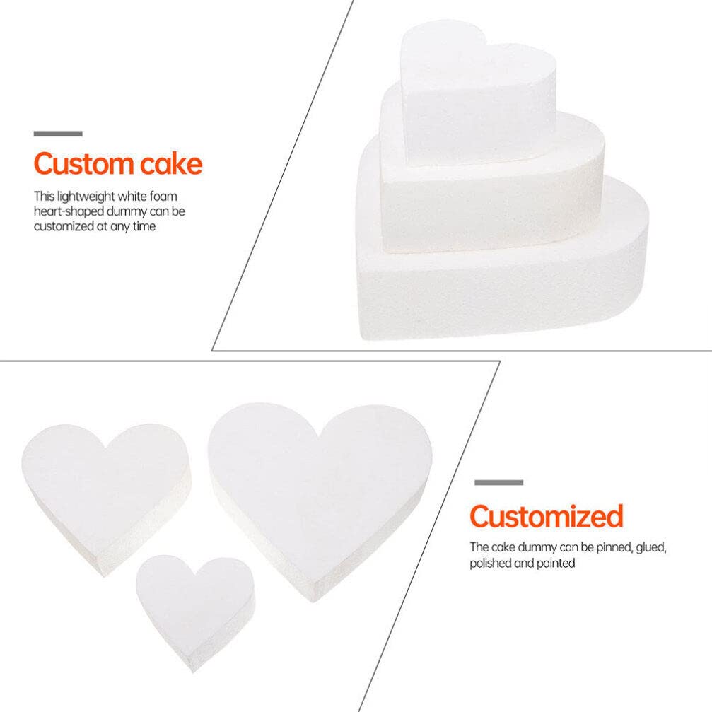 DIYEAH 2pezzi Manichini per Torta in Schiuma Forma Cuore Modello in Polistirolo per Esercitarsi nella Decorazione Torte e Cupcake Pratica