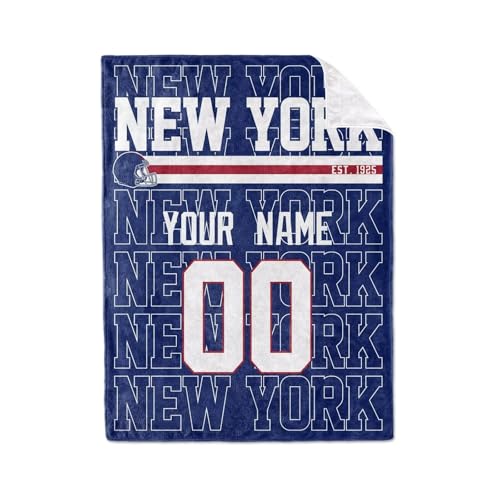 Image of ANTKING New York Throw Blanket for Men Women Boy Custom Name and Number Gifts