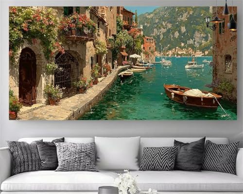 Broderie gem art de Venise 50x150cm avec toile canvas et strass 5D haute brillance