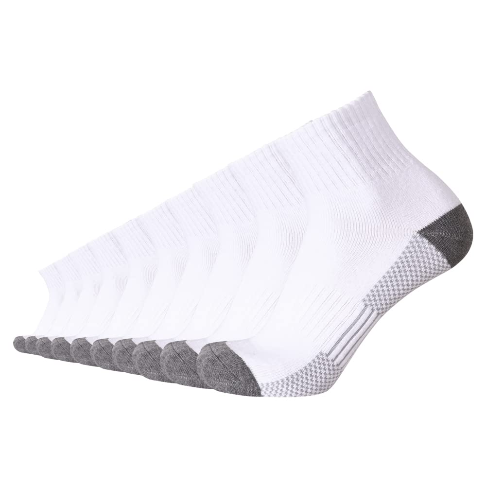 EnerWear 10P Pack Unisex Cotton Moisture Wicking Cushion Ankle Socks
