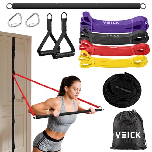Image of VEICK Pull Up Resistance Bands Set, Heavy Stretch Workout Bands, Fitness Assistance Bands for Men Women, Portable Exercise Equipment for Home Gym Office Travel