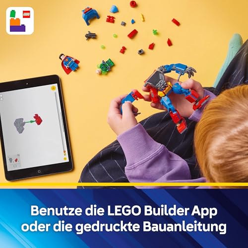 LEGO DC Superman Mech vs. Lex Luthor - Superhelden Spielzeug mit 2 Minifiguren - baubare Actionfigur mit beweglichen Armen… – Ansicht 8