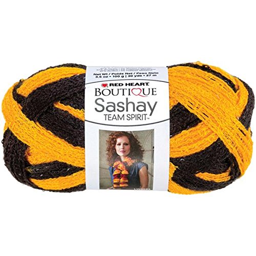 Red HeartRED HEART Boutique Sashay Team Spirit Yarn, Gold/Black
