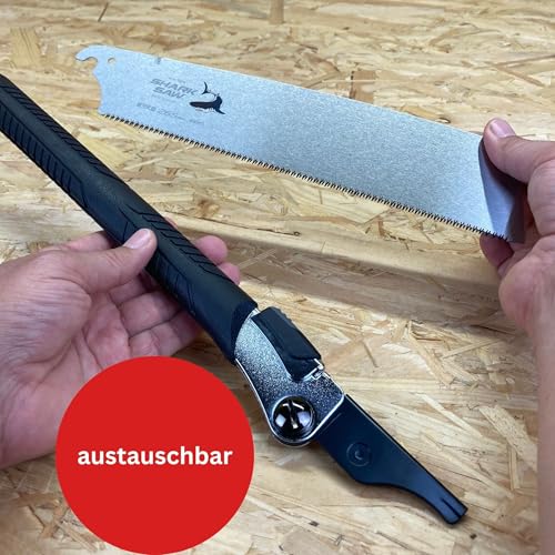 FAMEX 5523 Profi Japansäge Ryoba 240mm aus Karbonstahl, 7-9/17 TPI, Made in Japan - Handsäge klappbar für Heimwerker und Gewerbe, Feinsäge für Holz, Zugsäge