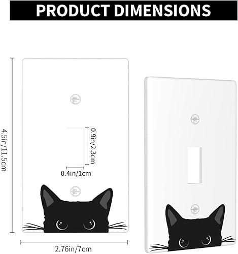 Miniatura 4 de Placa de pared de gato negro con 1 banda, cubierta decorativa para interruptor de luz de palanca individual, cubierta de placa de salida eléctrica,