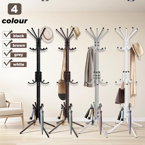 Outspurge Metal Coat Rack, Freestanding Coat Tree and Hall Tree with 15 Hooks, Sturdy - image 7