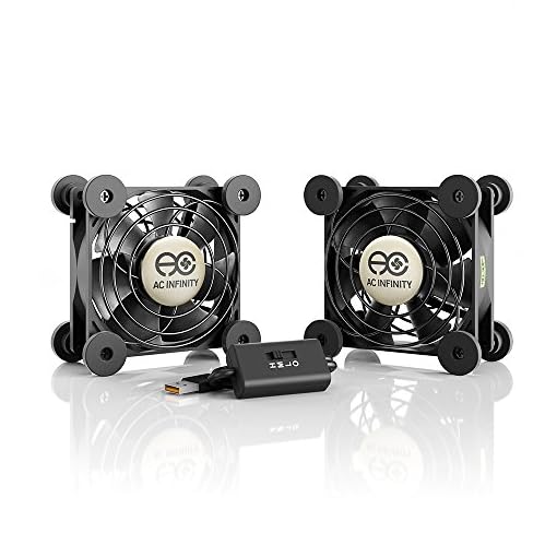 AC Infinity AI-MPF80A2 Quiet Dual 80mm USB Fan for Receiver DVR Playstation Xbox Computer Cabinet Cooling