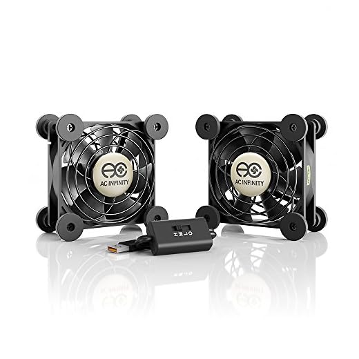 AC Infinity MULTIFAN S5, Quiet Dual 80mm USB Fan for Receiver DVR Playstation Xbox Computer Cabinet Cooling