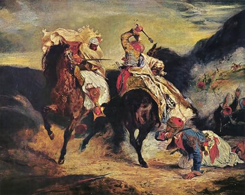 Impression d'affiches Bataille du Giaur Delacroix pour Salon Élégant