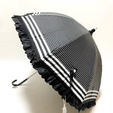 即決◇TO BE CHIC フリル 日傘◇トゥービーシック/プチパラ長傘/デニム 