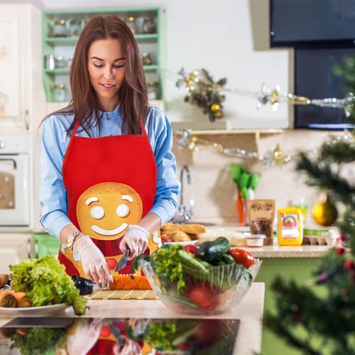 Avental de Natal verde, avental de Natal exclusivo de homem de gengibre, avental de cozinha de Natal