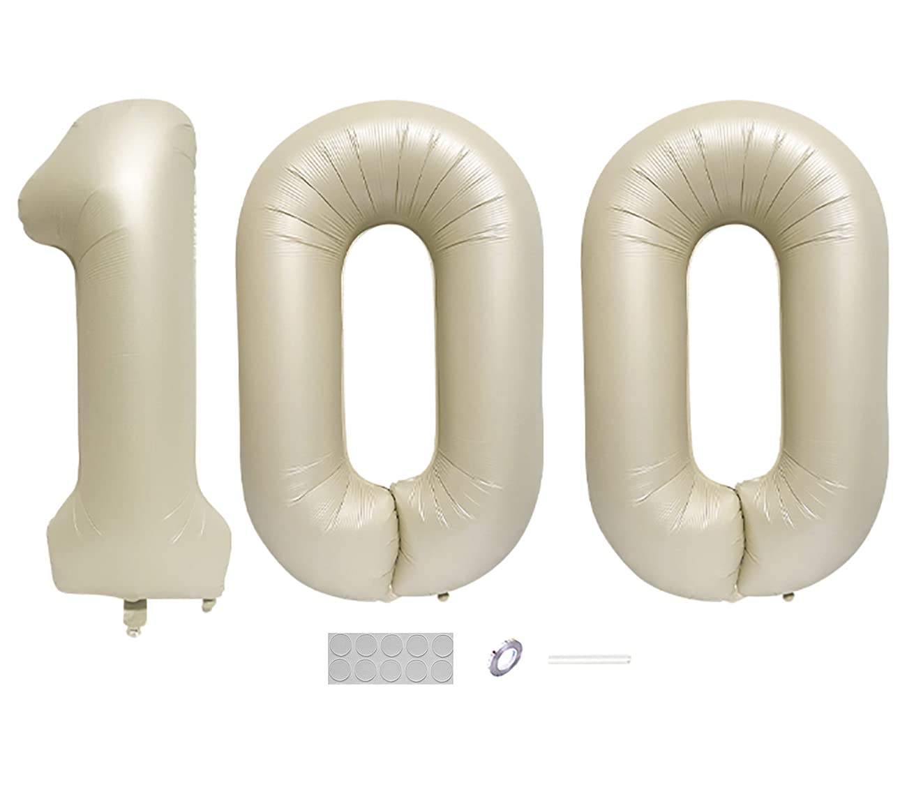 DUXUANT,Giant Cream White 100 Balloon Numbers - 40 Inch | Cream White 100 day Birthday Balloon for Party | 100 Number Balloon for Anniversary