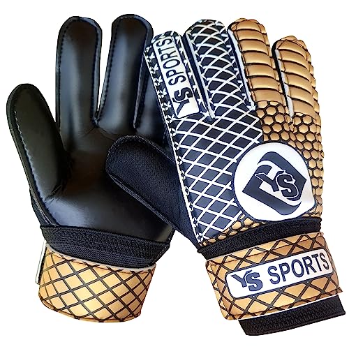 YSCARE Deportes Guantes de Portero de fútbol para niños y niños, Guantes de Portero de fútbol con Palmas súper Agarre (Oro, 4)