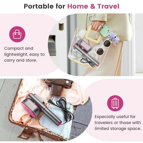 Yunmor YD001 Handheld Portable Steamer For Clothes - 15S Heat-Up, Dual Function Wet/Dry Iron, Lcd Display, Rotatable Head - Home Travel Use Clothes Steamer thumb #3