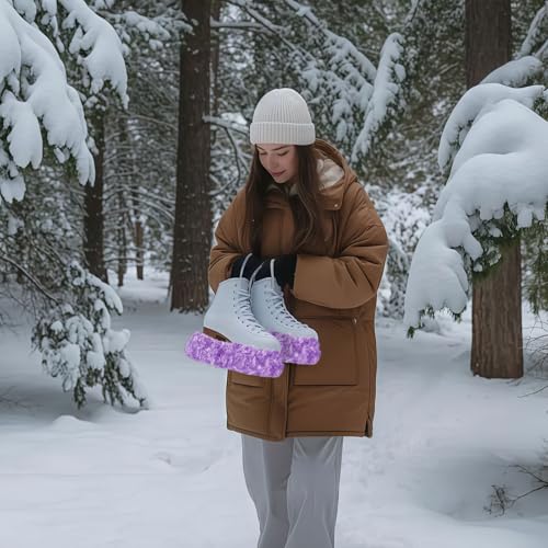Muorruo Schlittschuhschoner, Fuzzy Hockey Soakers für Eiskunstlauf-Schoner, Schlittschuhkufen-Abdeckungen für Mädchen, Jungen, Jugendliche, Frauen, Männer, Erwachsene, Wintergeschenk, L