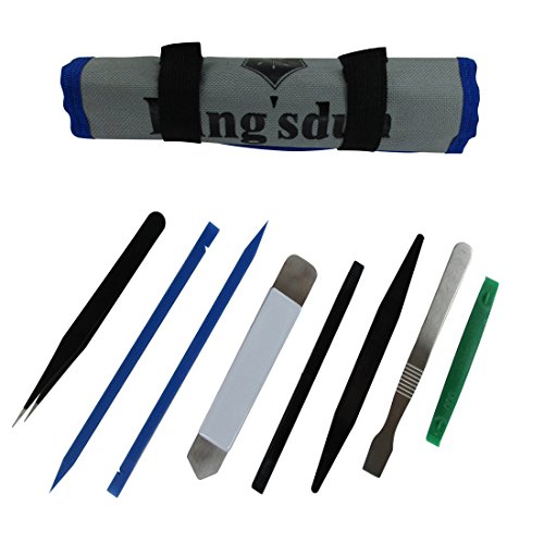SUNMALL Universal Professional Opening Pry Tool Repair Disassemble Kit with Non-Abrasive Nylon Spudger and Antistatic Tweezers for Watch, Smartphone, Tablet and Other Electronic Devices-8 Pieces