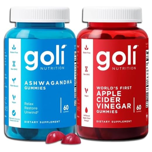 Goli Apple Cider Vinegar & Ashwa Vitamin D Gummy - 60count - Gelatin-Free, Gluten-Free, Vegan & Non-GMO